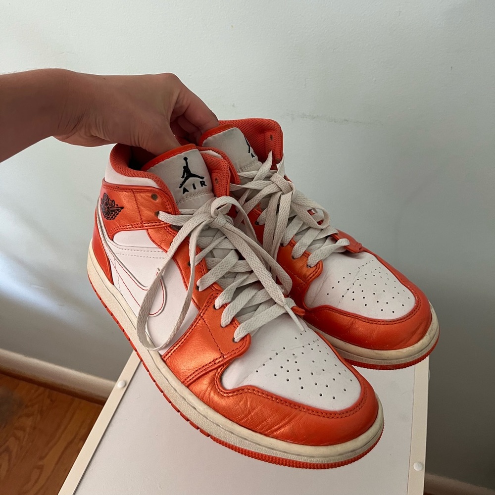 Air Jordan Orange Chrome and White Sneakers